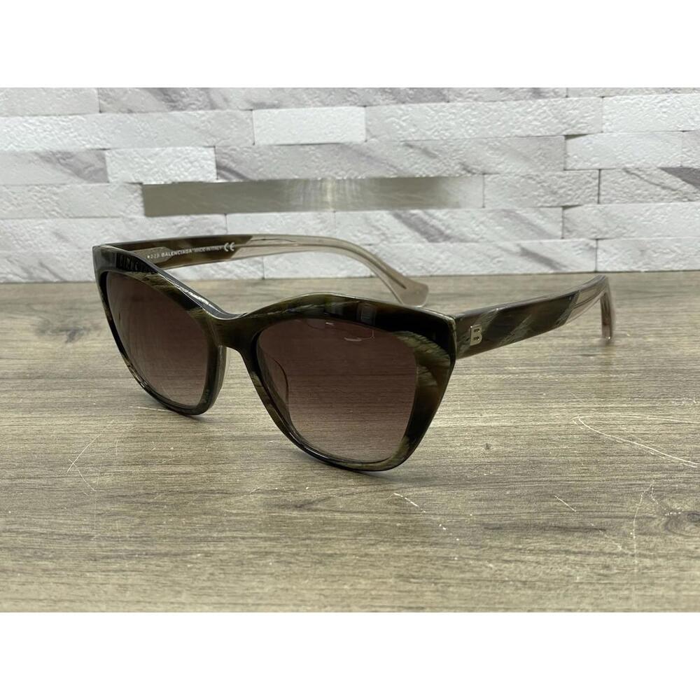 Balenciaga Sunglasses BA47 61Z Black Gray Marble Cat Eye Gradient Lens *READ*